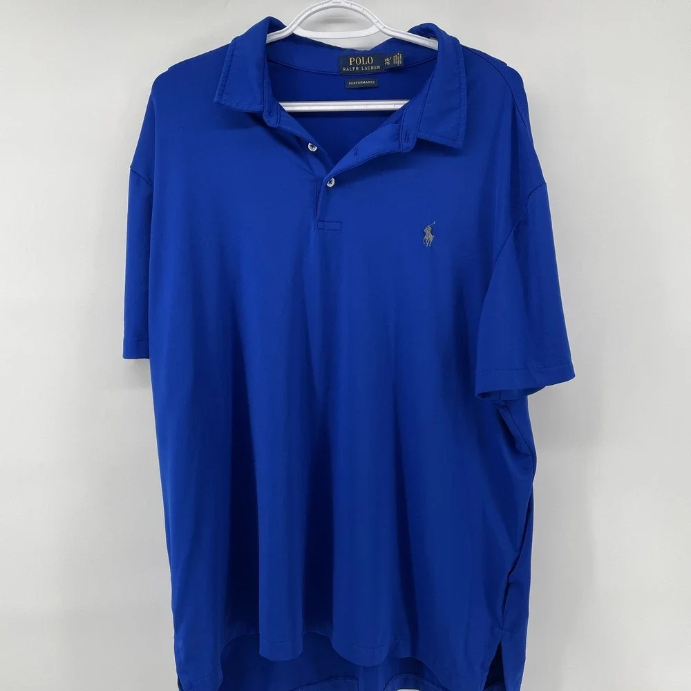 Polo Ralph Lauren Performance Polo Shirt Mens XXL Royal Blue Short Sleeve Solid